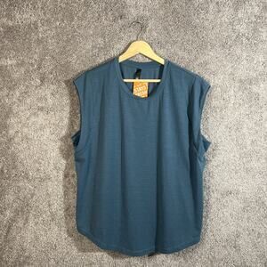 MPG Women Shirt Large Running Stretch Cap Sleeve Green Polygiene T-Shirt Jogging